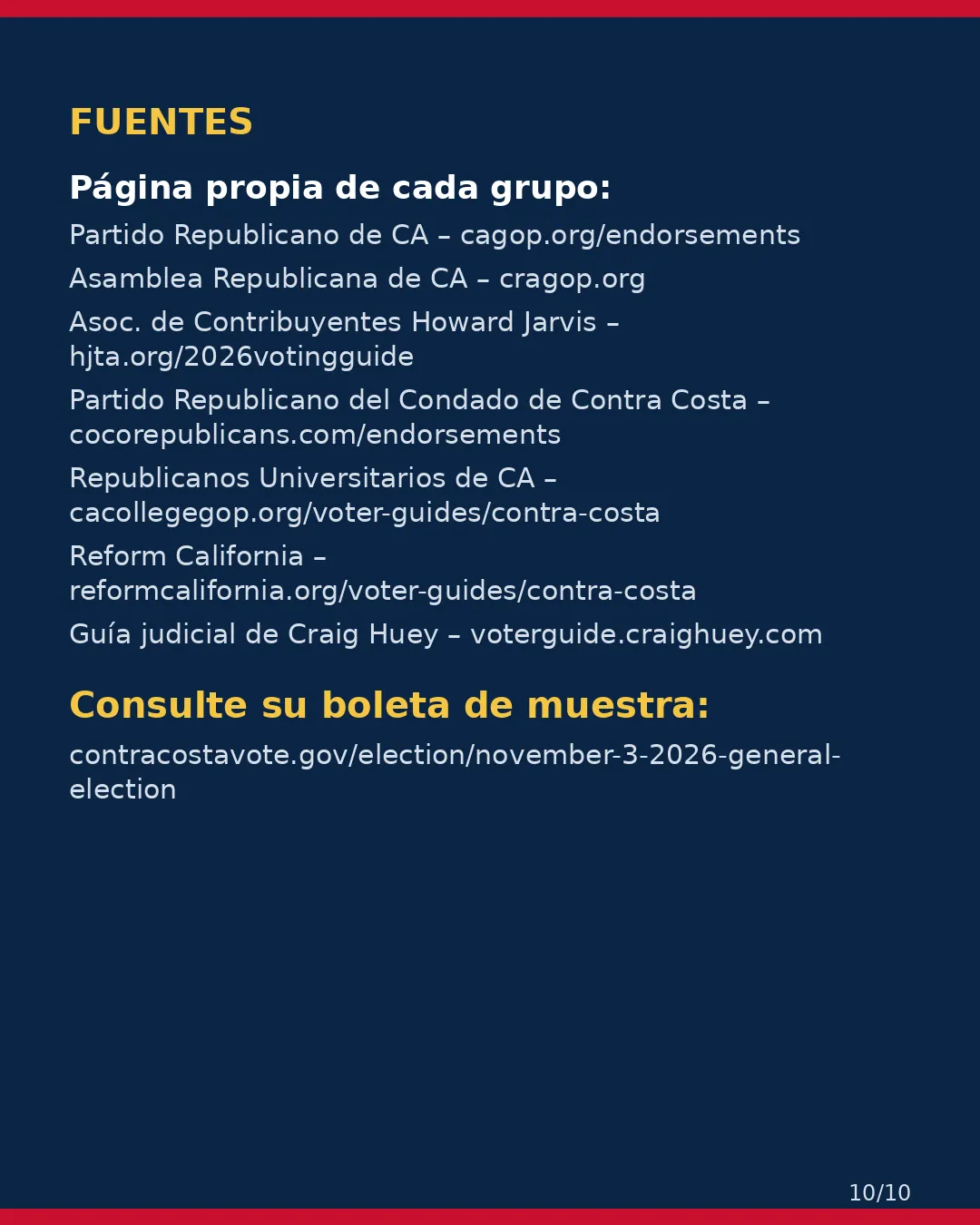 Condado de Contra Costa, 3 de noviembre de 2026: la postura de los grupos conservadores sobre su boleta. (10/10)