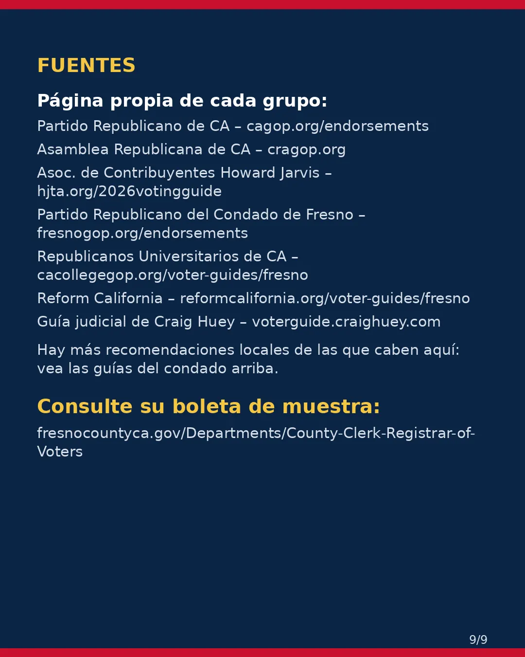 Condado de Fresno, 3 de noviembre de 2026: la postura de los grupos conservadores sobre su boleta. (9/9)