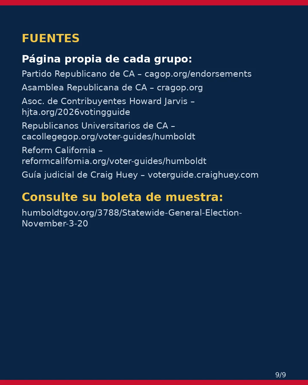 Condado de Humboldt, 3 de noviembre de 2026: la postura de los grupos conservadores sobre su boleta. (9/9)