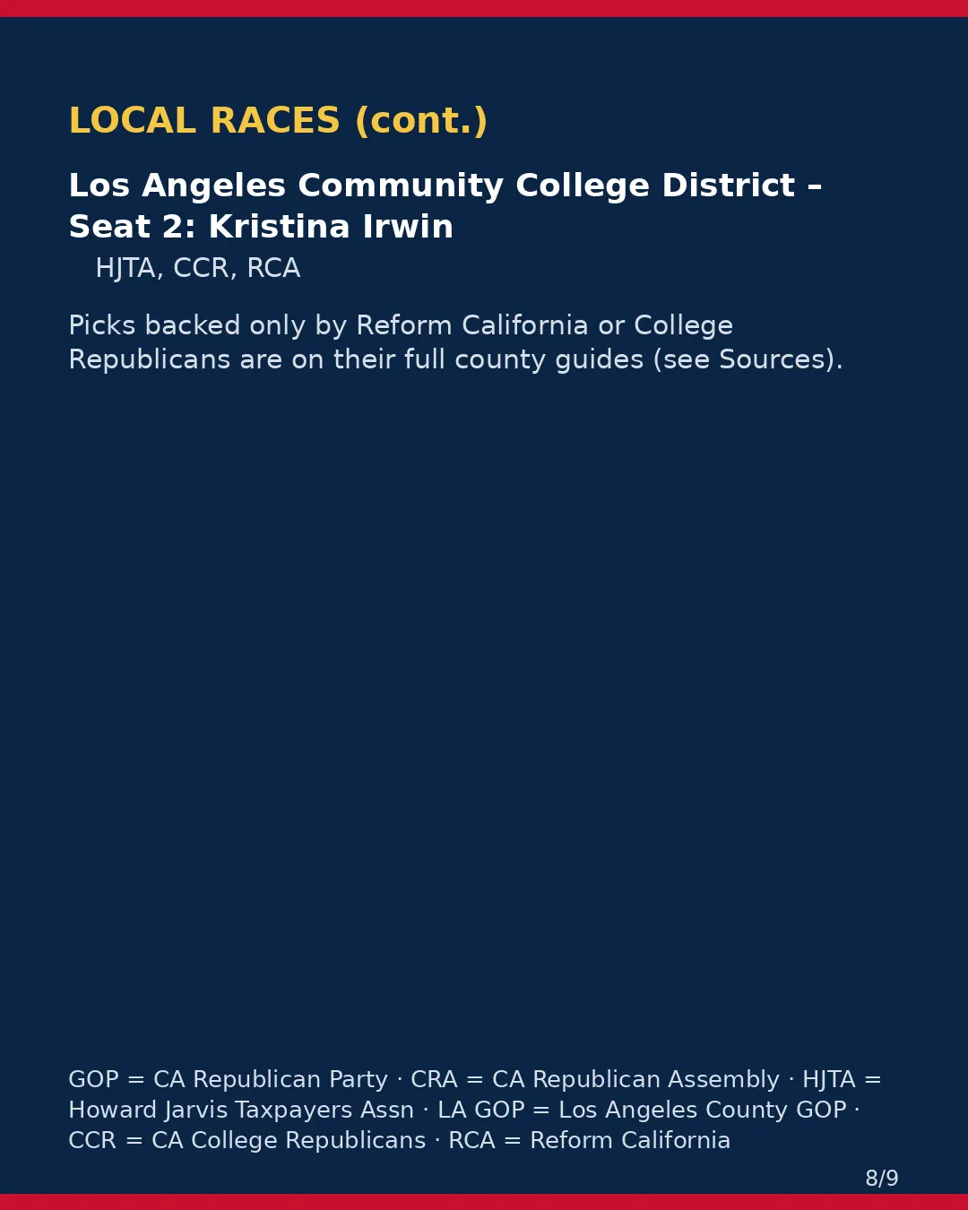 Los Angeles County, Nov 3, 2026 — Part 2: local races. (8/9)