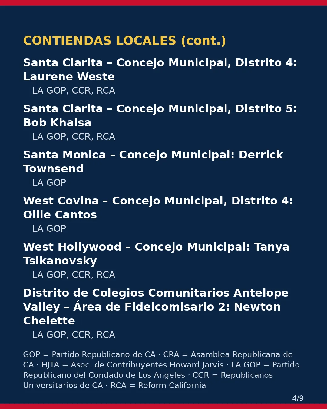 Condado de Los Angeles, 3 de noviembre de 2026 — Parte 2: contiendas locales. (4/9)