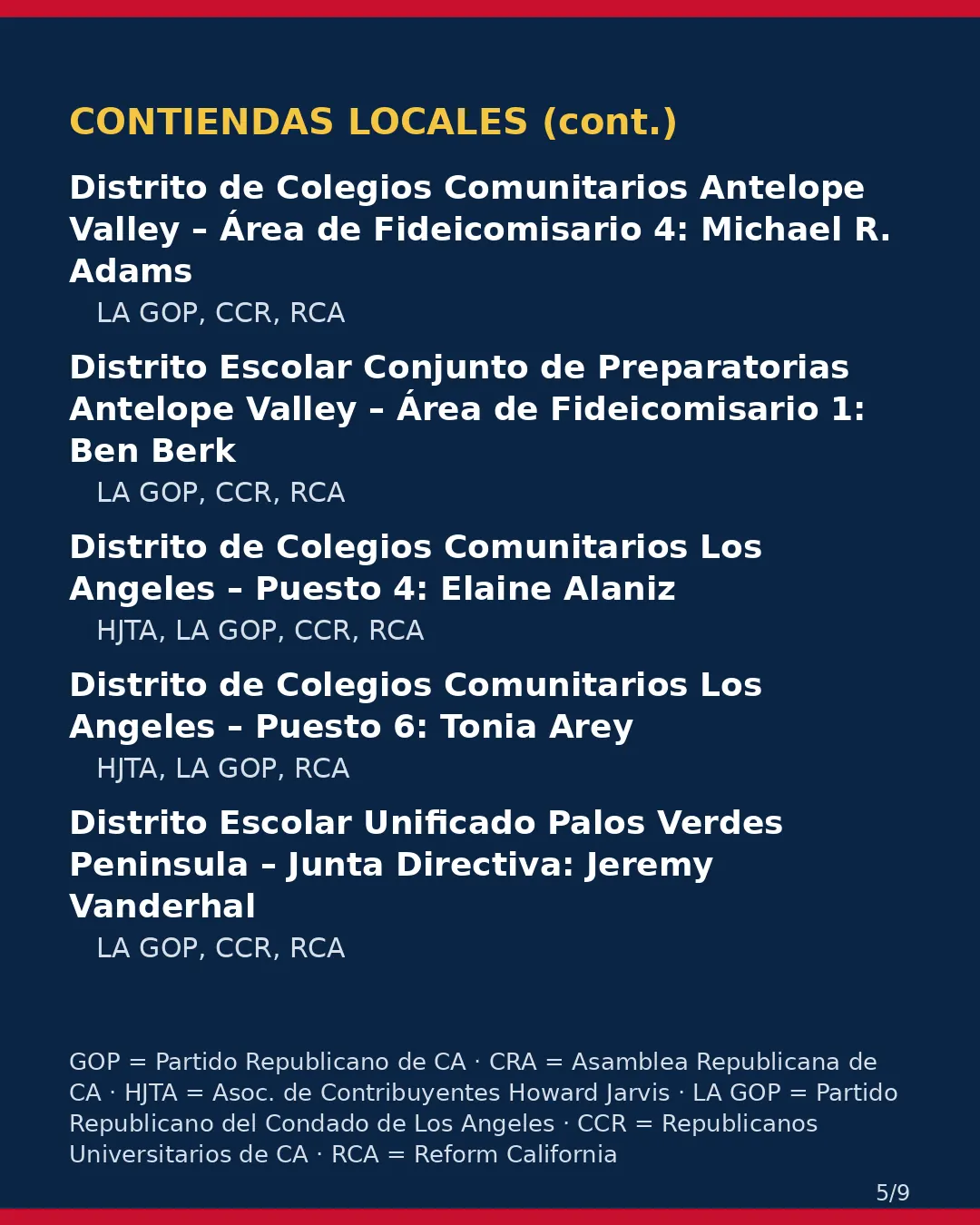 Condado de Los Angeles, 3 de noviembre de 2026 — Parte 2: contiendas locales. (5/9)