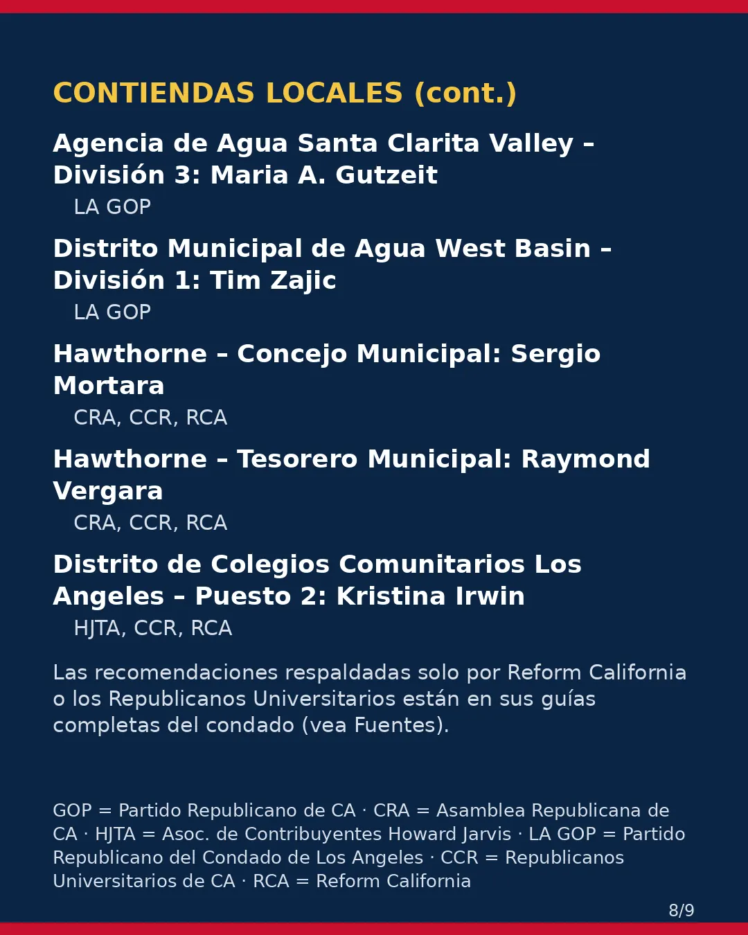 Condado de Los Angeles, 3 de noviembre de 2026 — Parte 2: contiendas locales. (8/9)