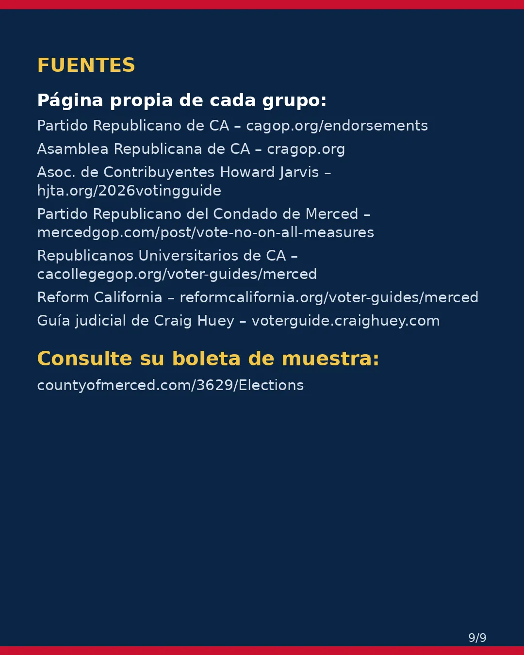Condado de Merced, 3 de noviembre de 2026: la postura de los grupos conservadores sobre su boleta. (9/9)
