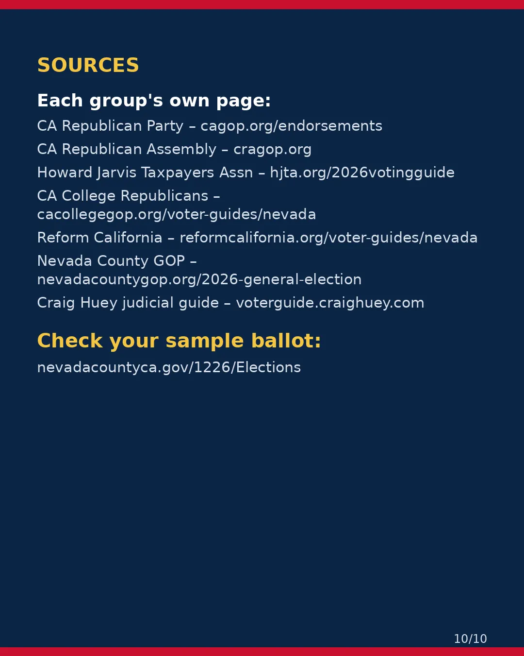 Nevada County, Nov 3, 2026: where conservative groups stand on your ballot. (10/10)