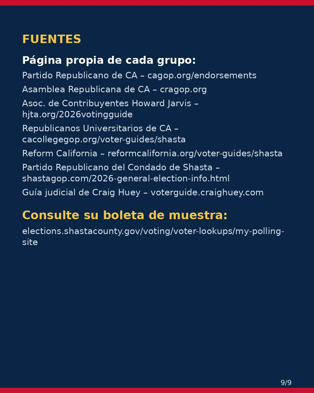 Condado de Shasta, 3 de noviembre de 2026: la postura de los grupos conservadores sobre su boleta. (9/9)