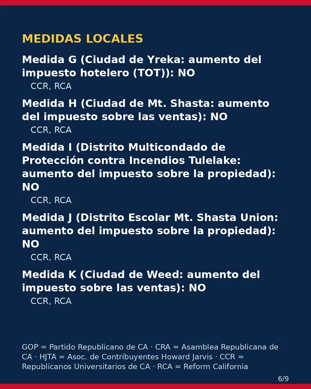 Condado de Siskiyou, 3 de noviembre de 2026: la postura de los grupos conservadores sobre su boleta. (6/9)