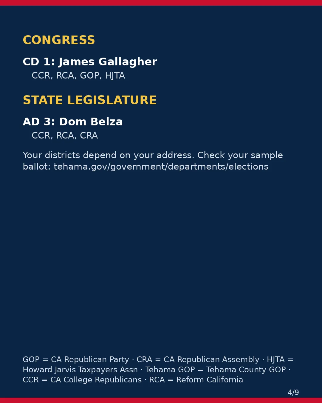 Tehama County, Nov 3, 2026: where conservative groups stand on your ballot. (4/9)