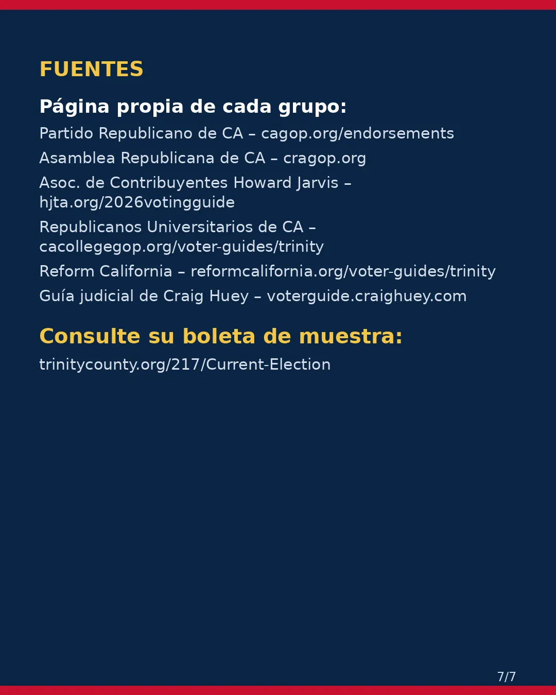 Condado de Trinity, 3 de noviembre de 2026: la postura de los grupos conservadores sobre su boleta. (7/7)